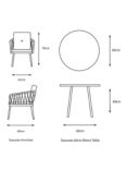 LG Outdoor Sarasota 2-Seater Garden Bistro Table & Chairs Set, Natural