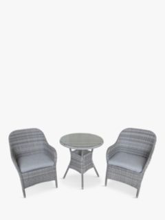 LG Outdoor Monte Carlo 2-Seater Round Garden Bistro Table & Chairs Set, Stone