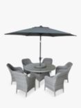 LG Outdoor Monte Carlo 6-Seater Round Garden Dining Table & Chairs Set, Stone