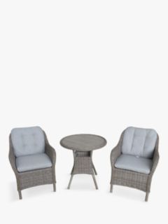 LG Outdoor St Tropez 2-Seater Round Garden Bistro Table & Chairs Set, Sand