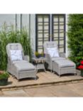 LG Outdoor St Tropez 2-Seater Reclining Garden Chairs with Footstools & Side Table Set