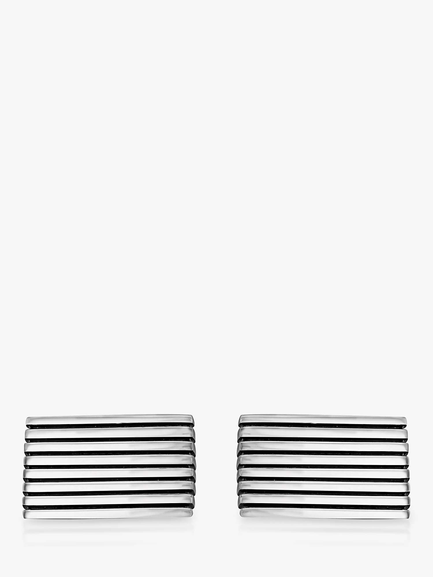 Buy Hoxton London Striped Rectangle Cufflinks, Silver Online at johnlewis.com