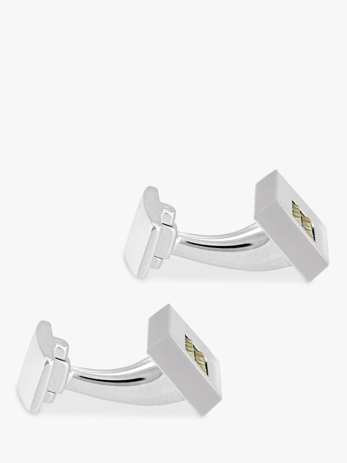 Buy Hoxton London Pyramid Marcasite Set Rectangle Cufflinks, Silver Online at johnlewis.com