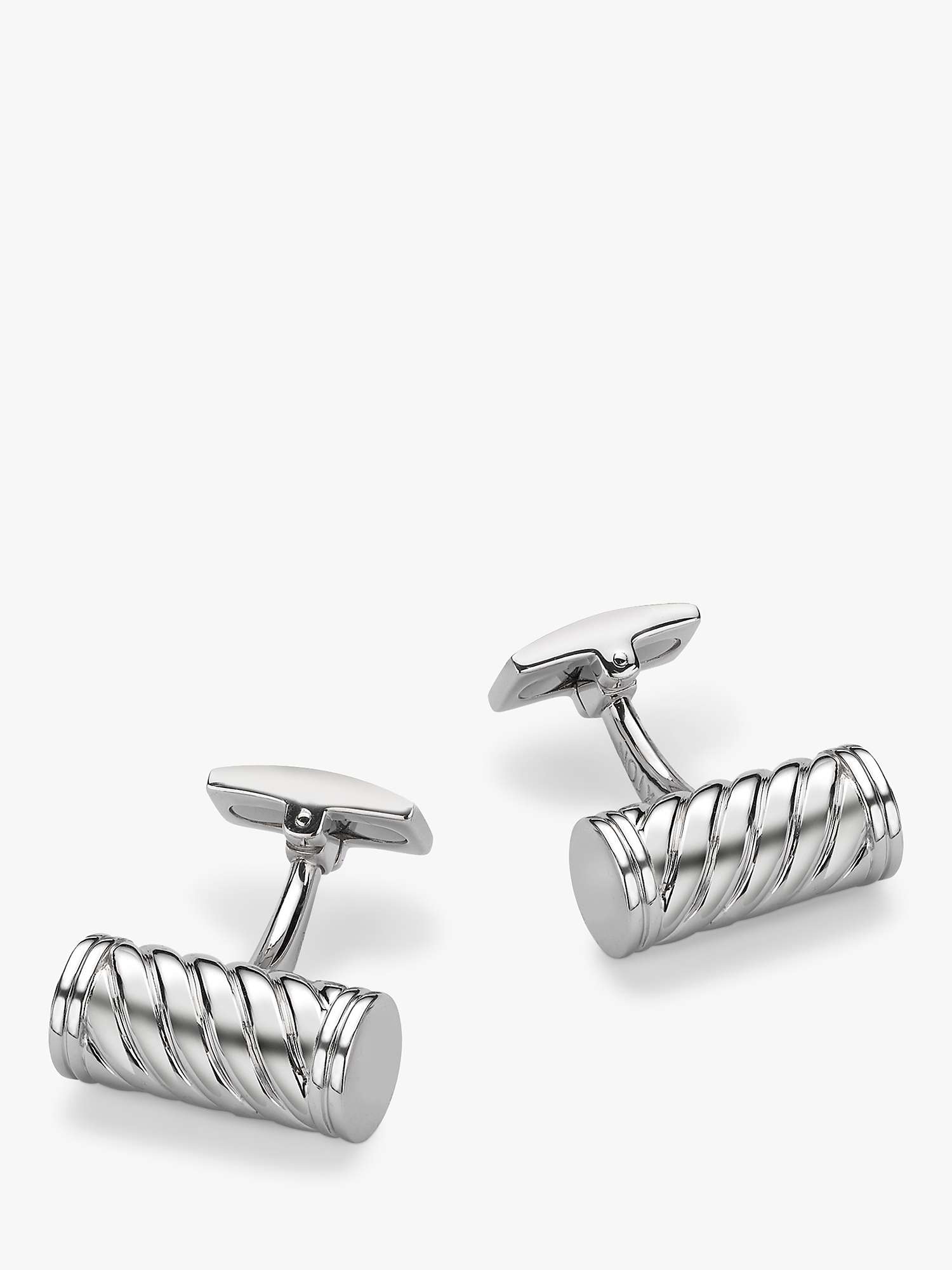Buy Hoxton London Twist Cylindrical Cufflinks, Silver Online at johnlewis.com
