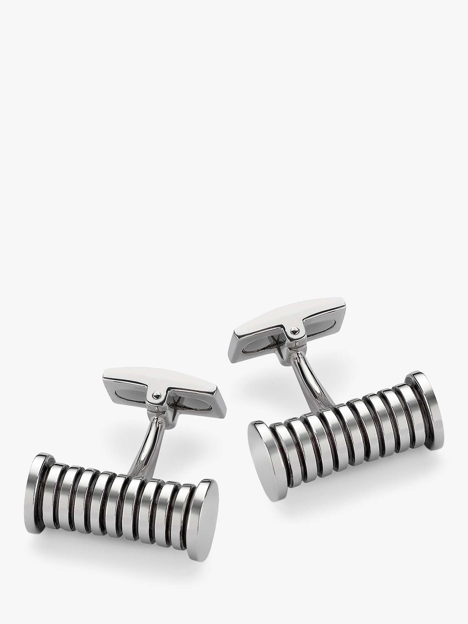 Buy Hoxton London Striped Cylindrical Cufflinks, Silver Online at johnlewis.com