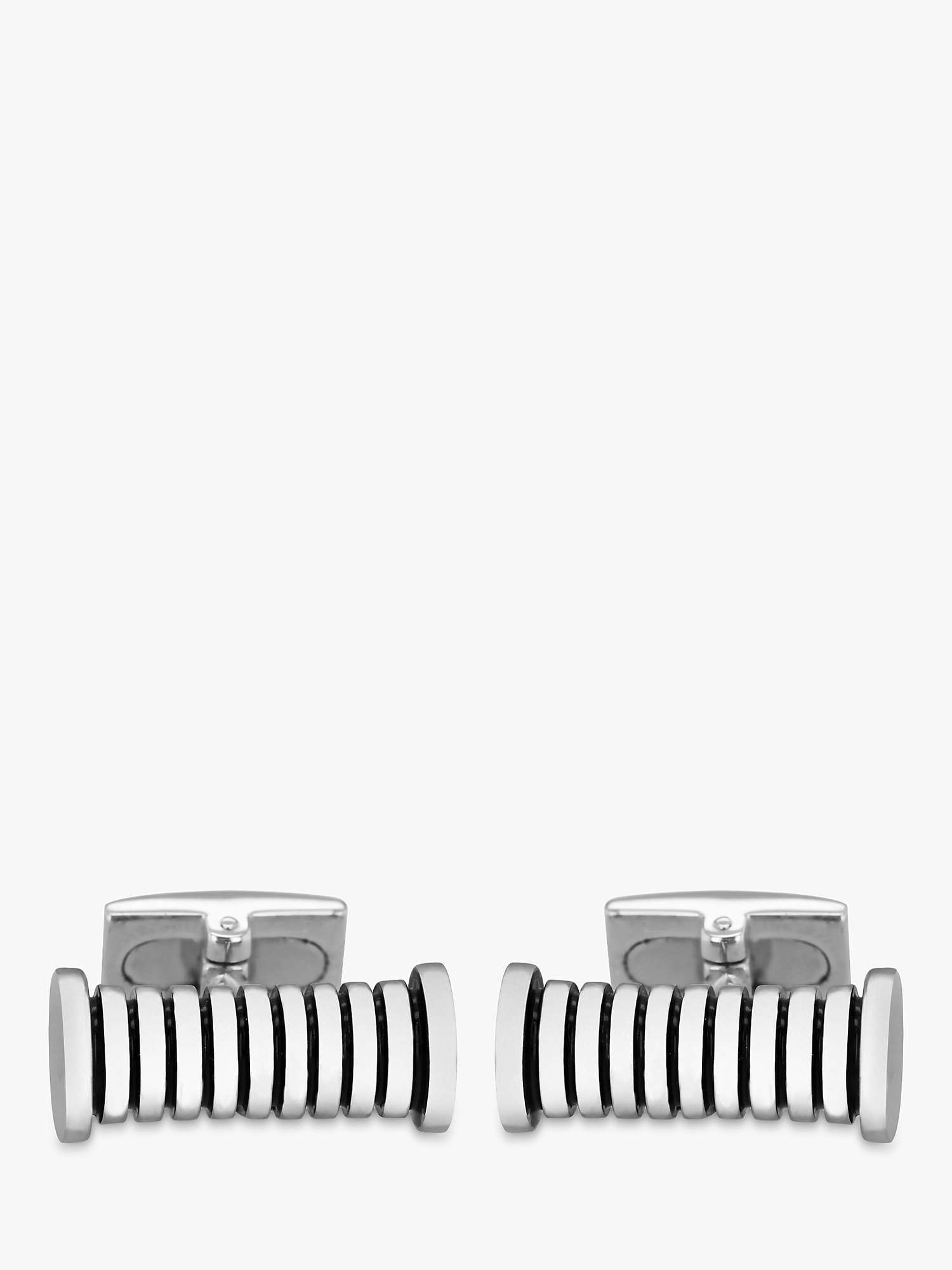 Buy Hoxton London Striped Cylindrical Cufflinks, Silver Online at johnlewis.com
