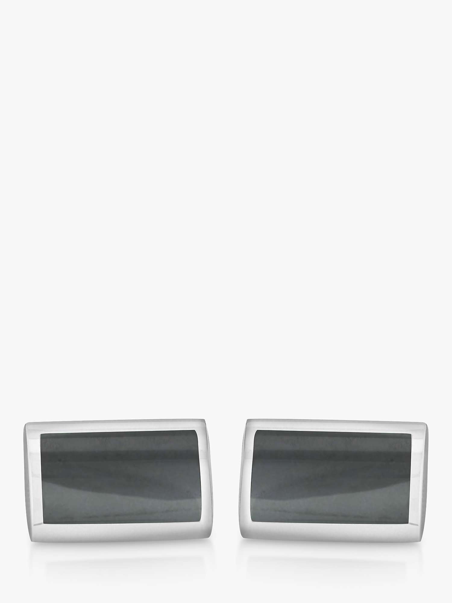 Buy Hoxton London Hematite Rectangle Cufflinks, Silver/Grey Online at johnlewis.com