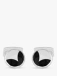 Hoxton London Agate Round Cufflinks, Silver/Black