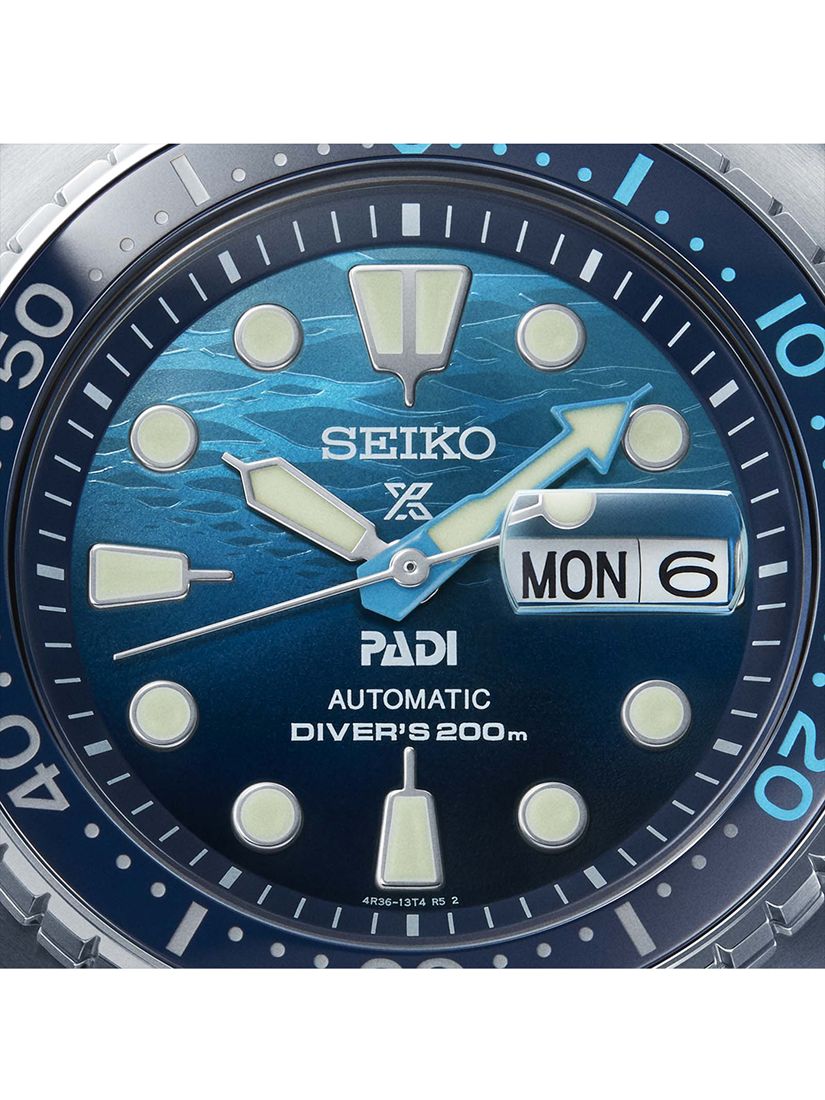 Buy Seiko SRPK01K1 Men's Prospex Great Blue Turtle Scuba PADI Special Edition Bracelet Strap Watch, Blue/Silver Online at johnlewis.com