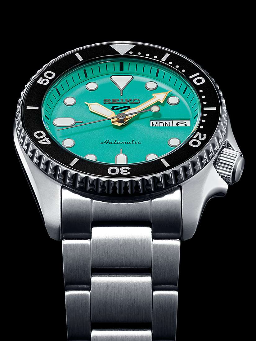Buy Seiko SRPK33K1 Men's 5 Sports SKX Automatic Bracelet Strap Watch, Blue/Green Online at johnlewis.com