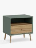 EasyKlix Harllson 1 Drawer Bedside Table, Green/Oak