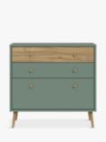 EasyKlix Harllson 3 Drawer Chest, Green/Oak