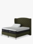 TEMPUR® Suffolk Slim Divan Adjustable Disc Upholstered Bed, Super King Size, Green