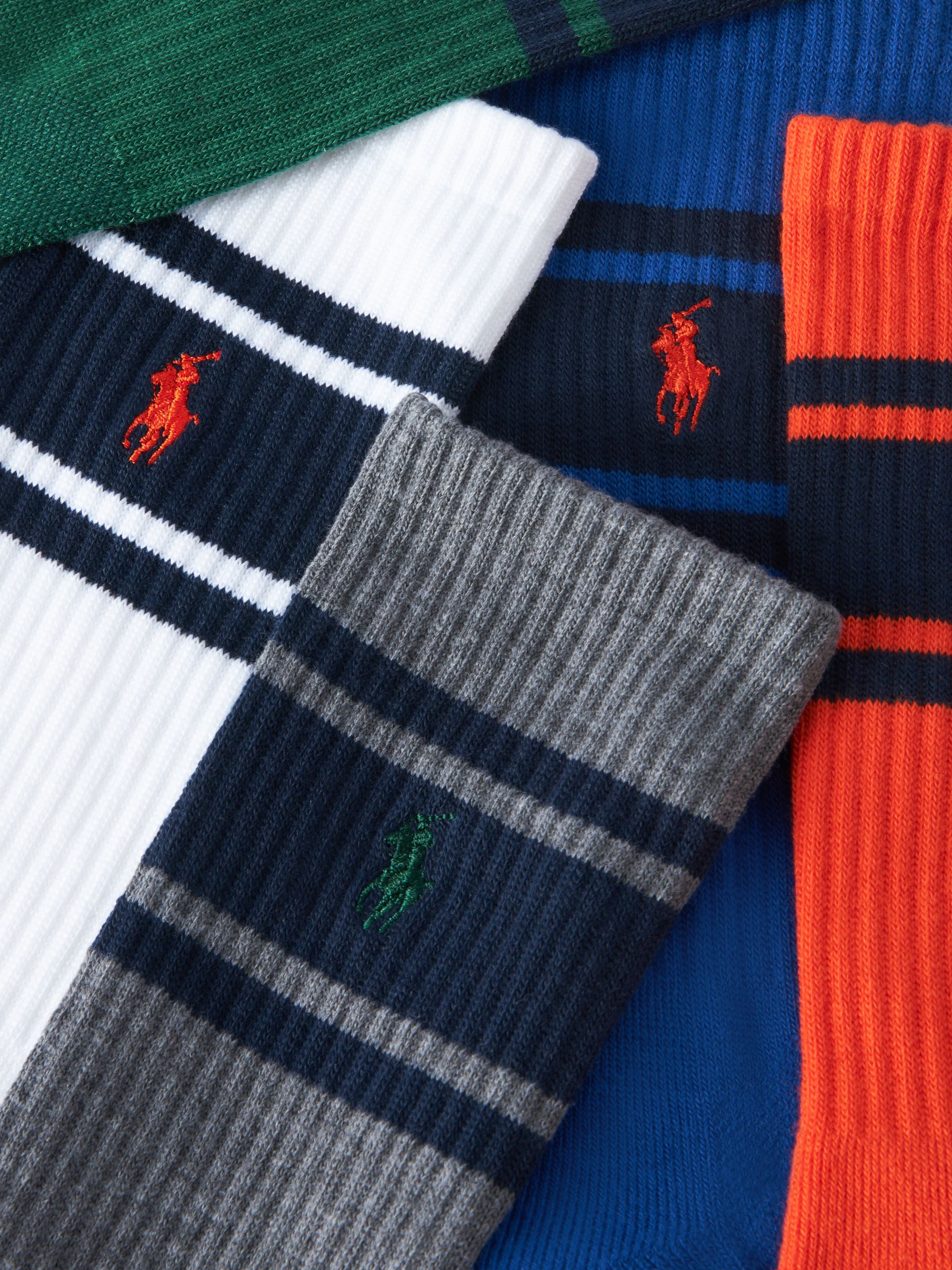 Buy Ralph Lauren Stripe Crew Socks, Pack of 6, Multi Online at johnlewis.com