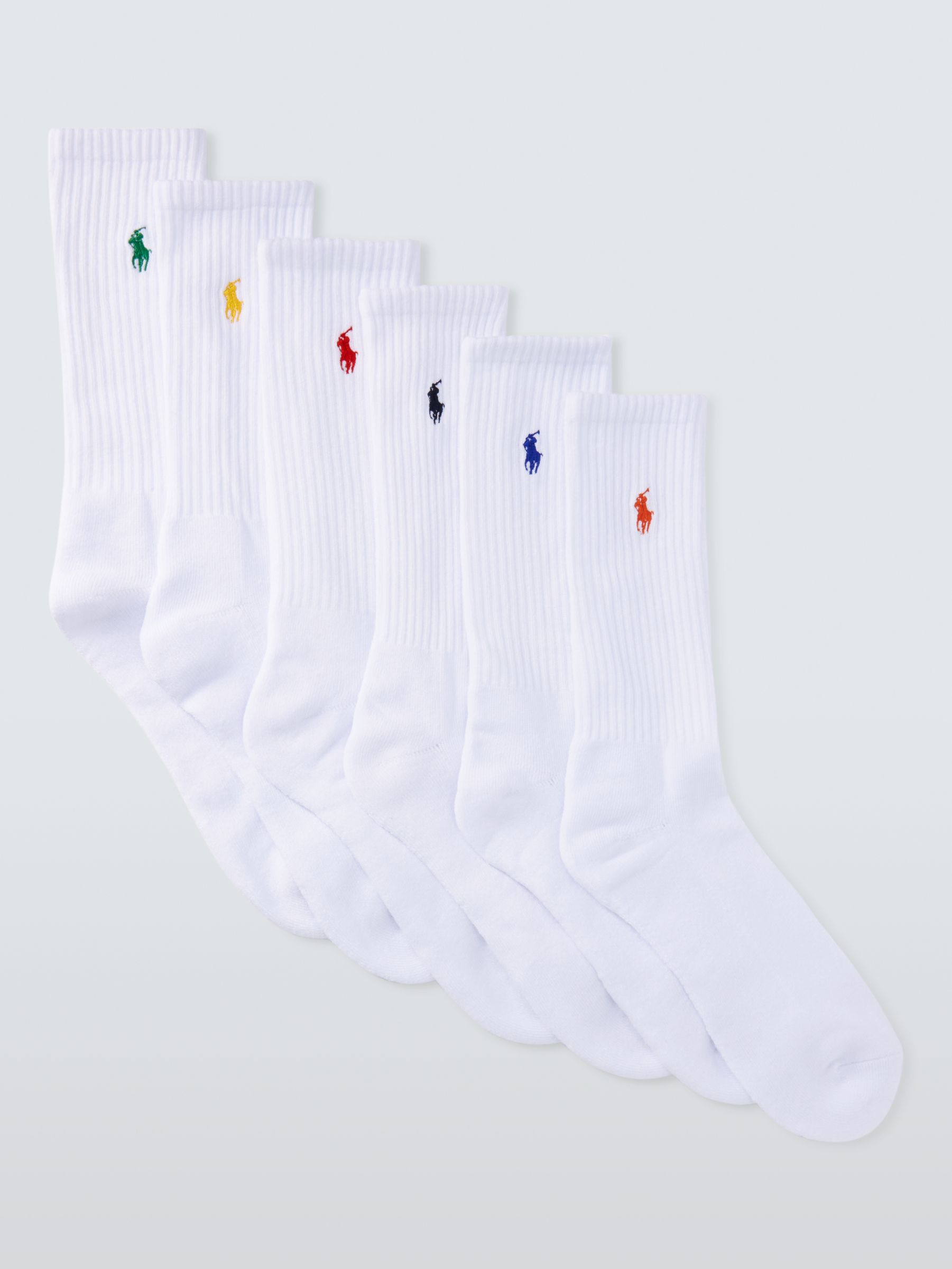 Ralph Lauren Crew Socks, Pack of 6, White