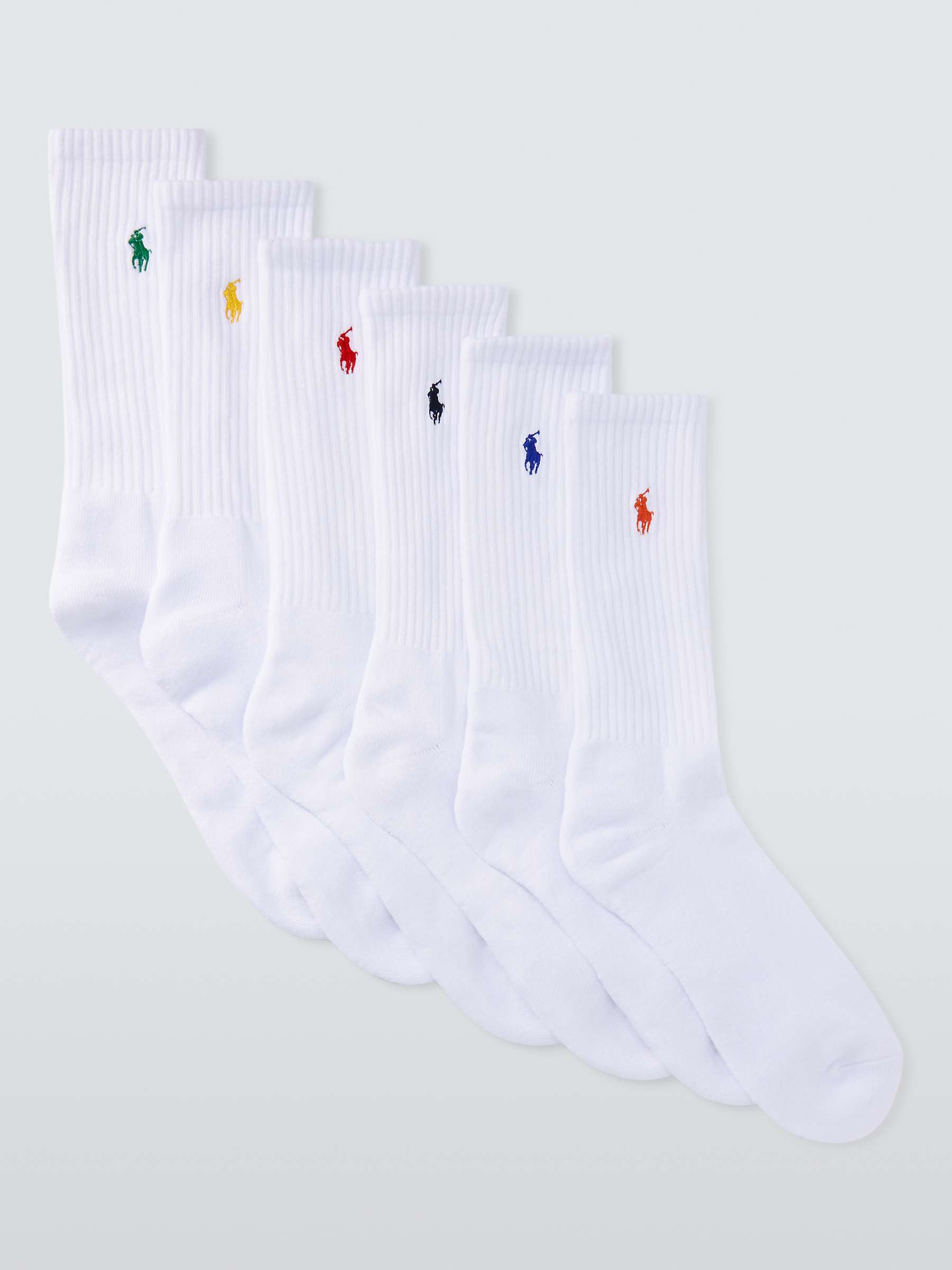 Buy Ralph Lauren Crew Socks, Pack of 6, White Online at johnlewis.com