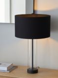 Bay Lighting Grace Glass Touch Table Lamp, Clear/Black