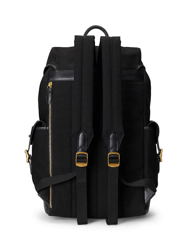 Ralph Lauren Pebbled Leather Backpack, Black/Black