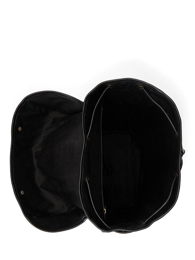 Ralph Lauren Pebbled Leather Backpack, Black/Black