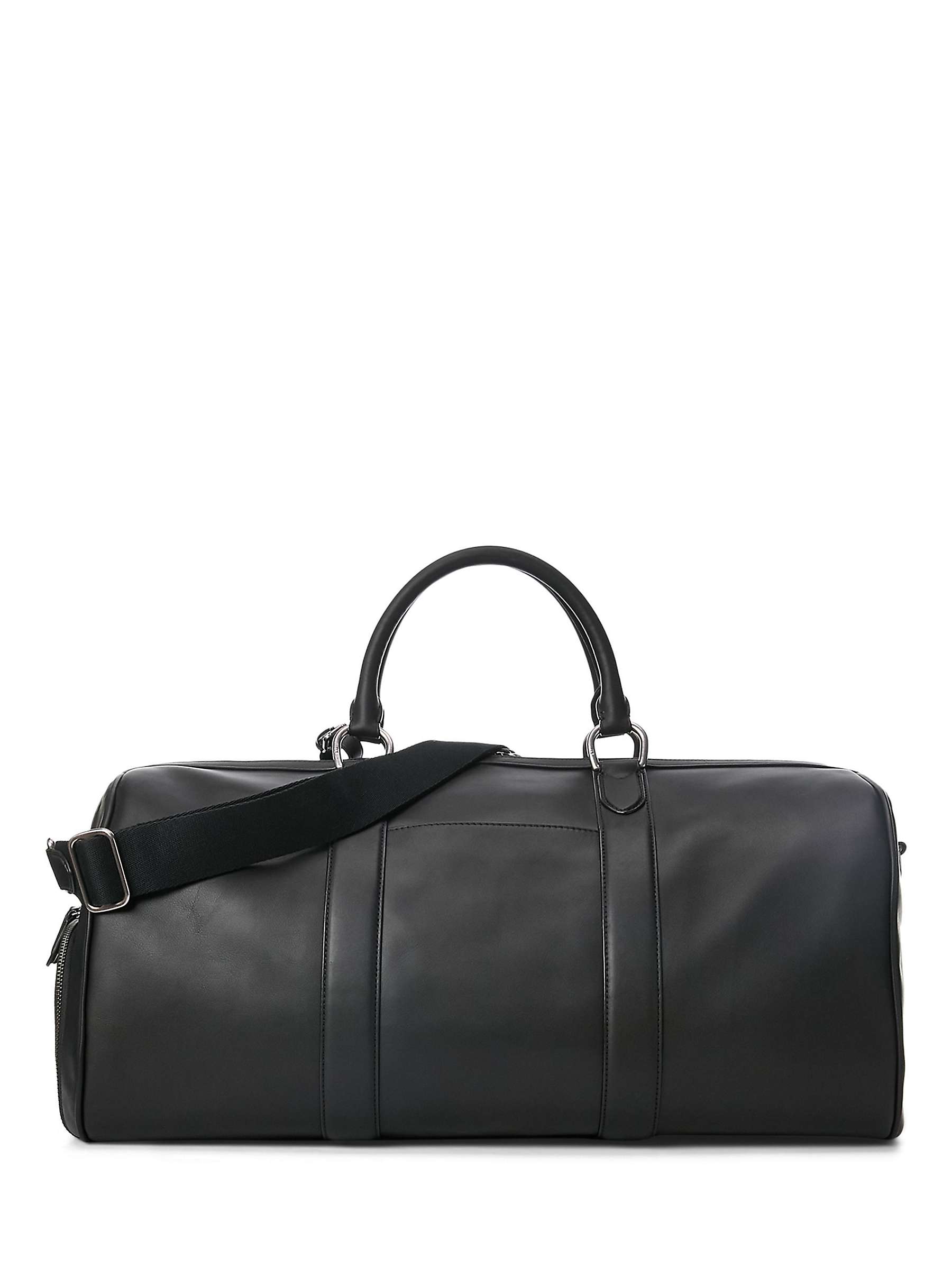 Buy Ralph Lauren Smooth Leather Duffle Bag, Black Online at johnlewis.com