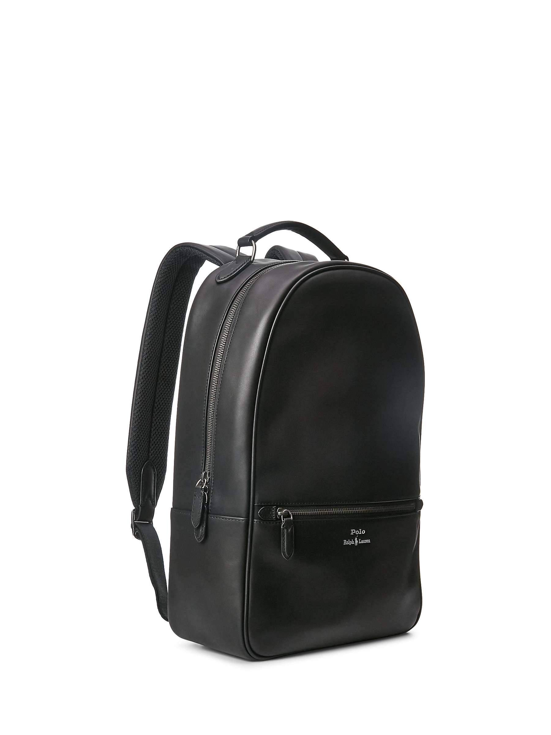 Buy Ralph Lauren Smooth Leather Backpack, Black Online at johnlewis.com