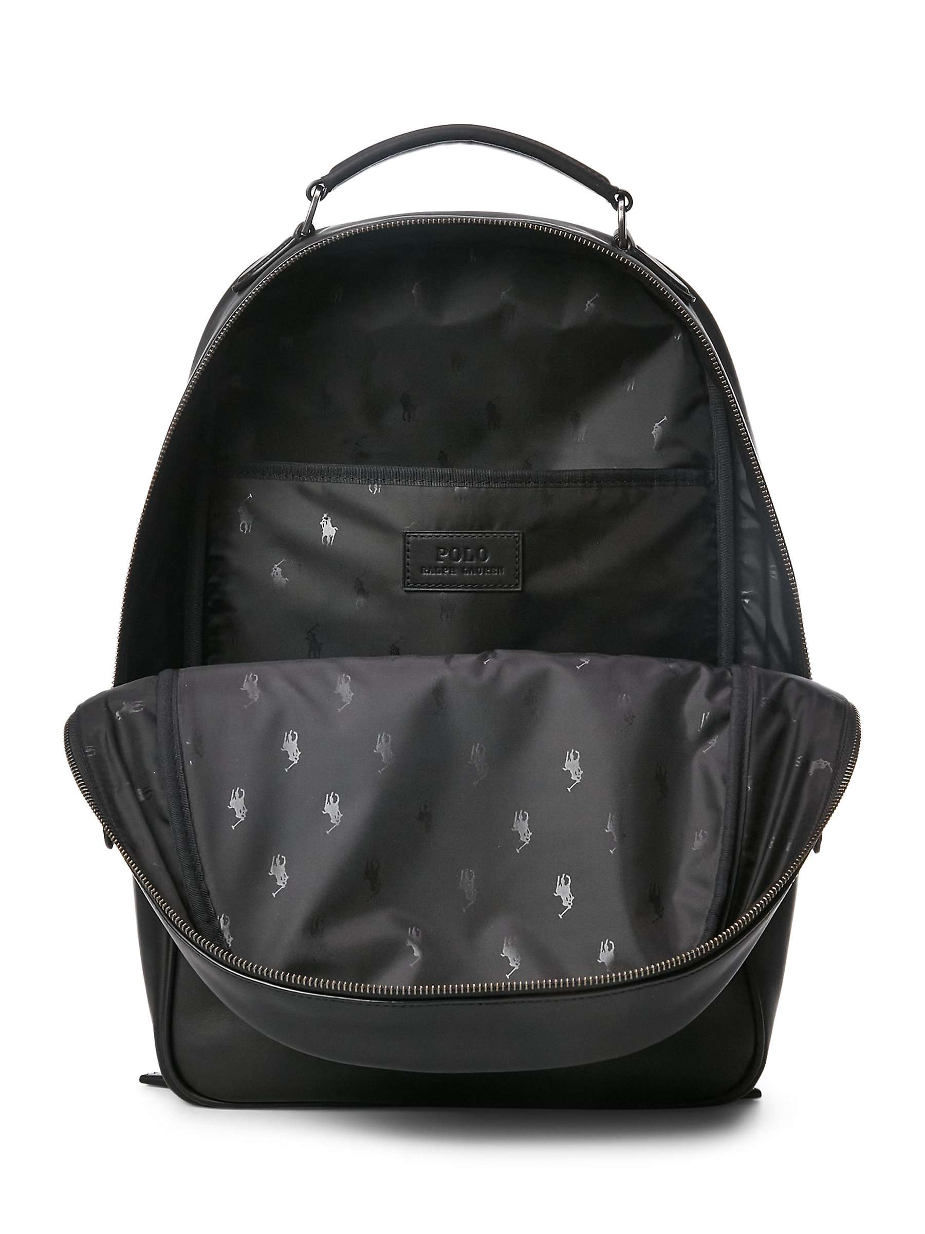 Buy Ralph Lauren Smooth Leather Backpack, Black Online at johnlewis.com