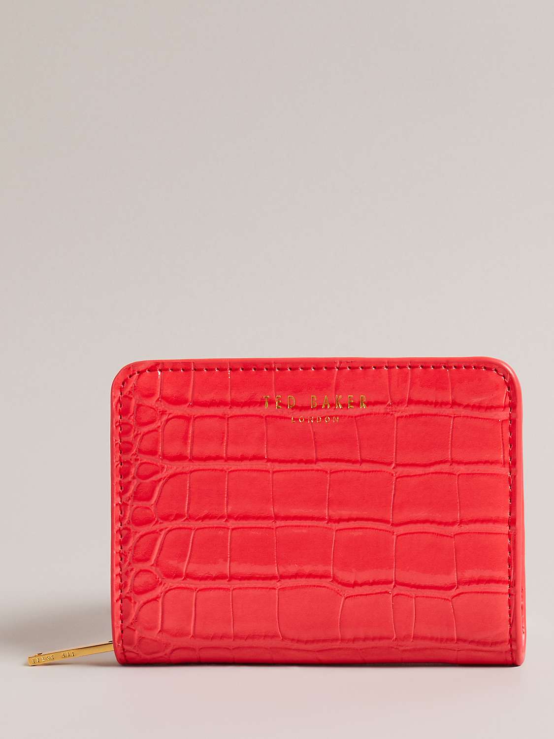 Ted Baker Valense Croc Effect Small Purse, Orange Coral at John Lewis ...
