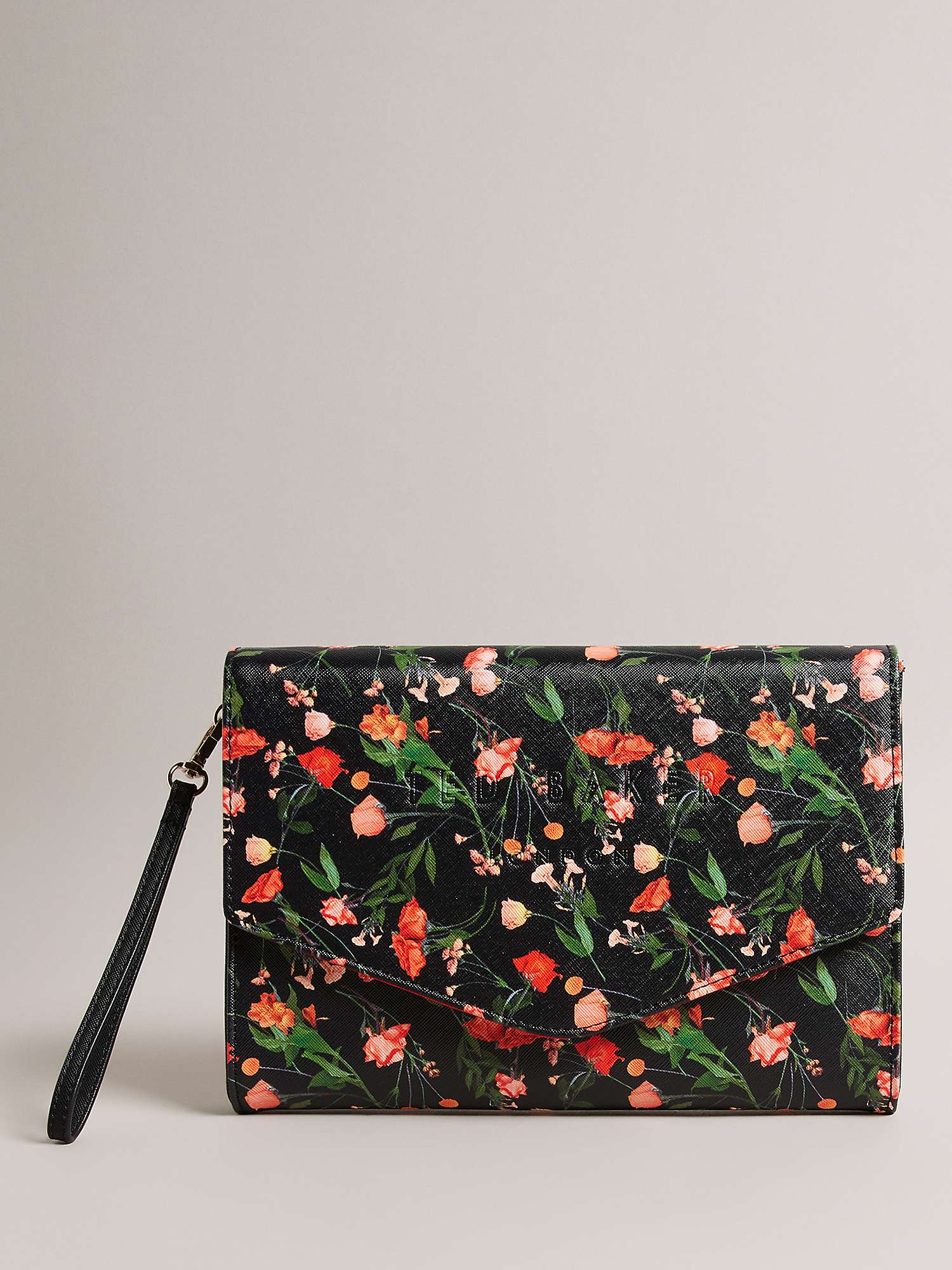 Buy Ted Baker Paiticn Floral Printed Envelope Pouch, Black/Multi Online at johnlewis.com
