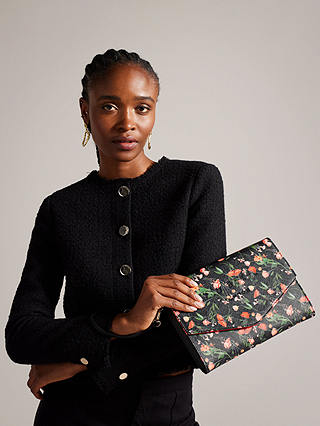 Ted Baker Paiticn Floral Printed Envelope Pouch, Black/Multi