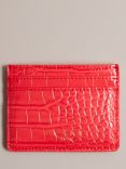 Ted Baker Valannne Crocodile Print Card Holder, Coral