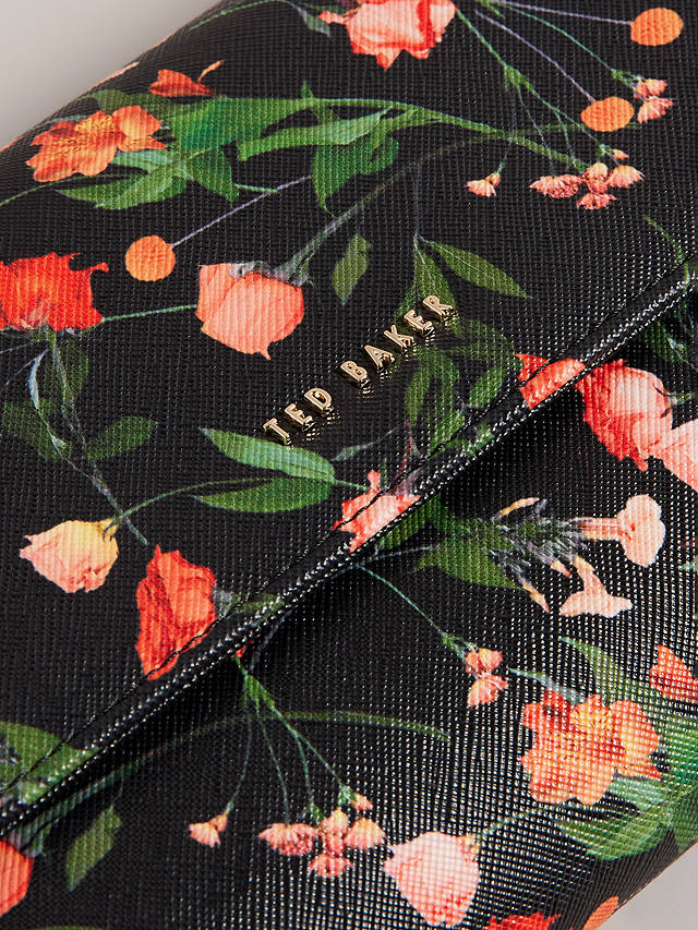 Ted Baker Paitiia Floral Printed Travel Wallet, Black/Multi