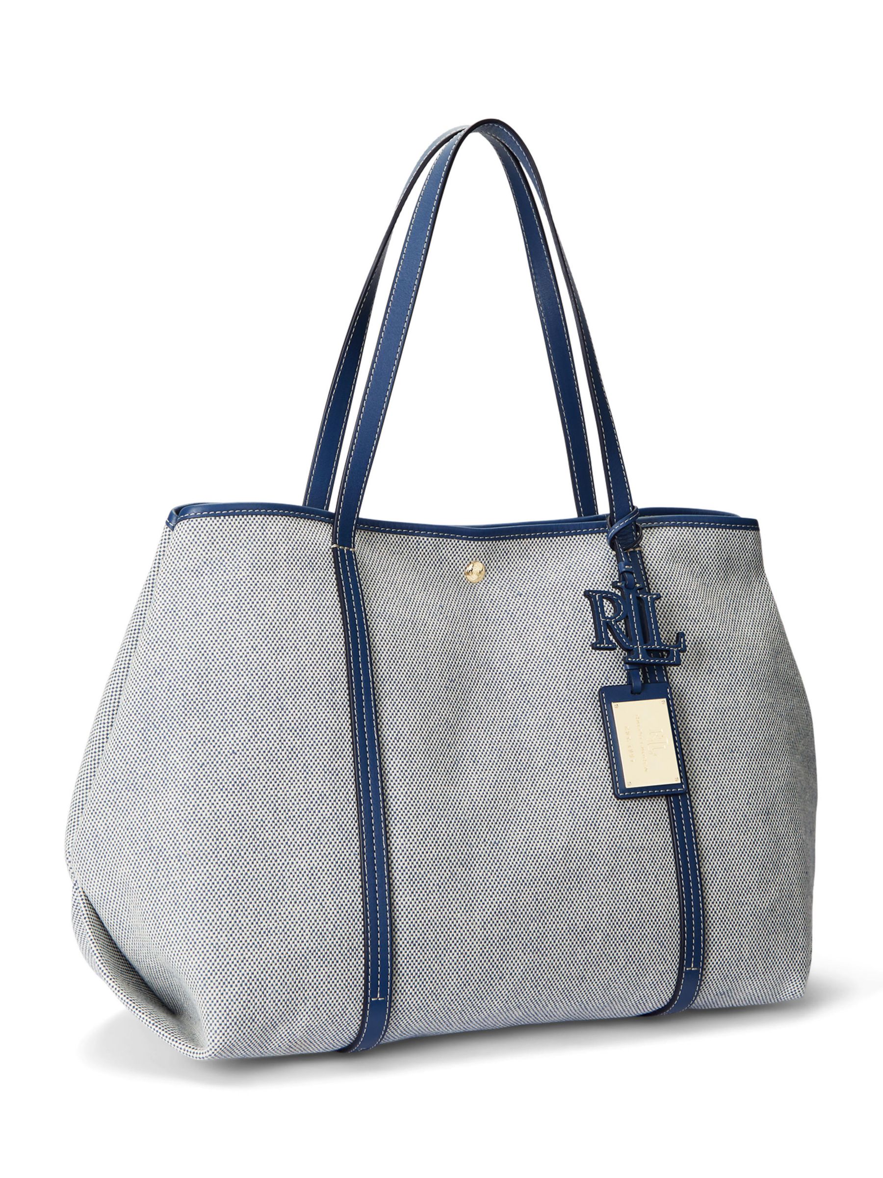 Lauren Ralph Lauren Emerie Tote Bag, Natural/Indigo Dusk