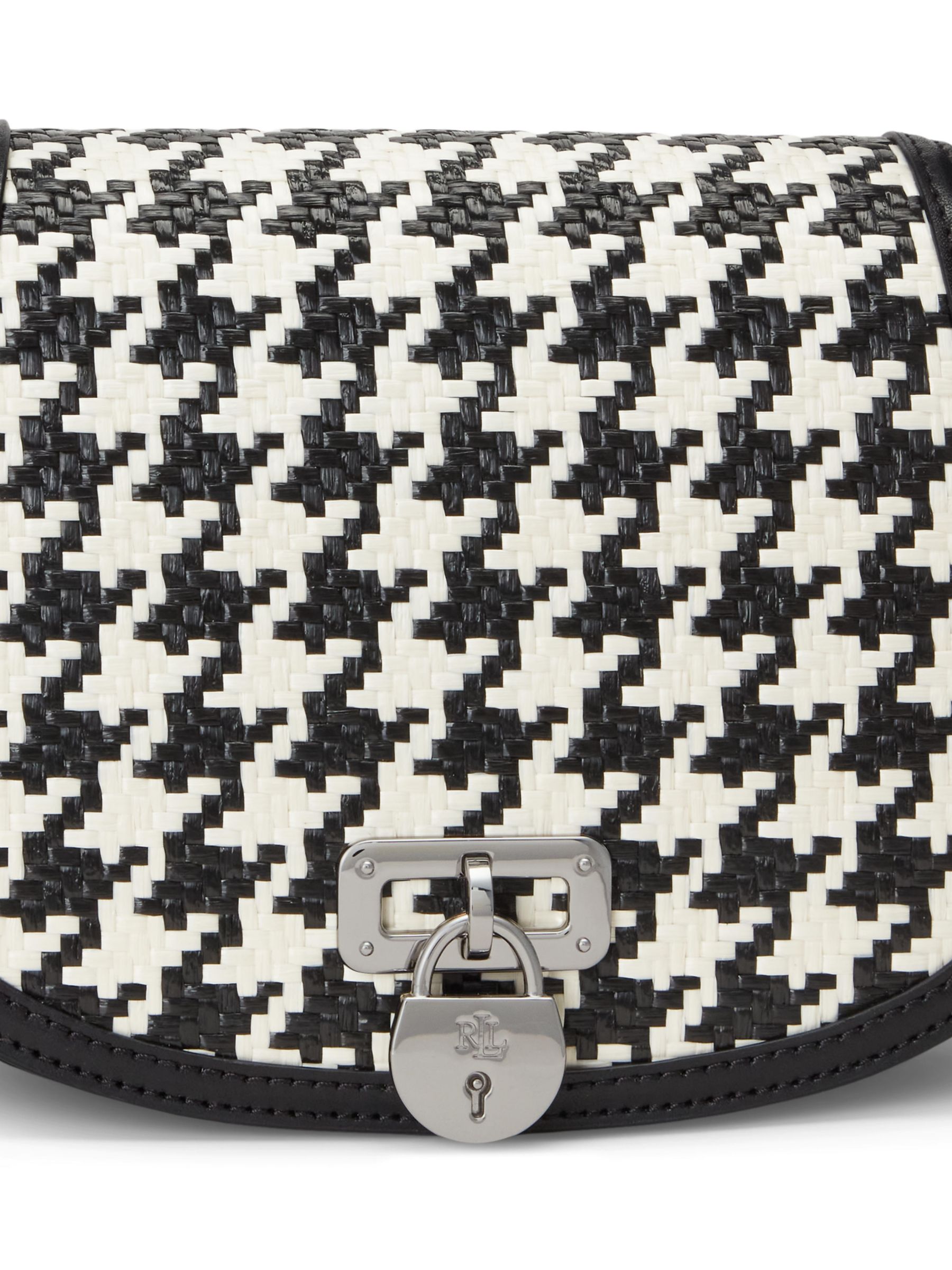 Buy Lauren Ralph Lauren Tanner Houndstooth Cross Body Bag, Black/Multi Online at johnlewis.com