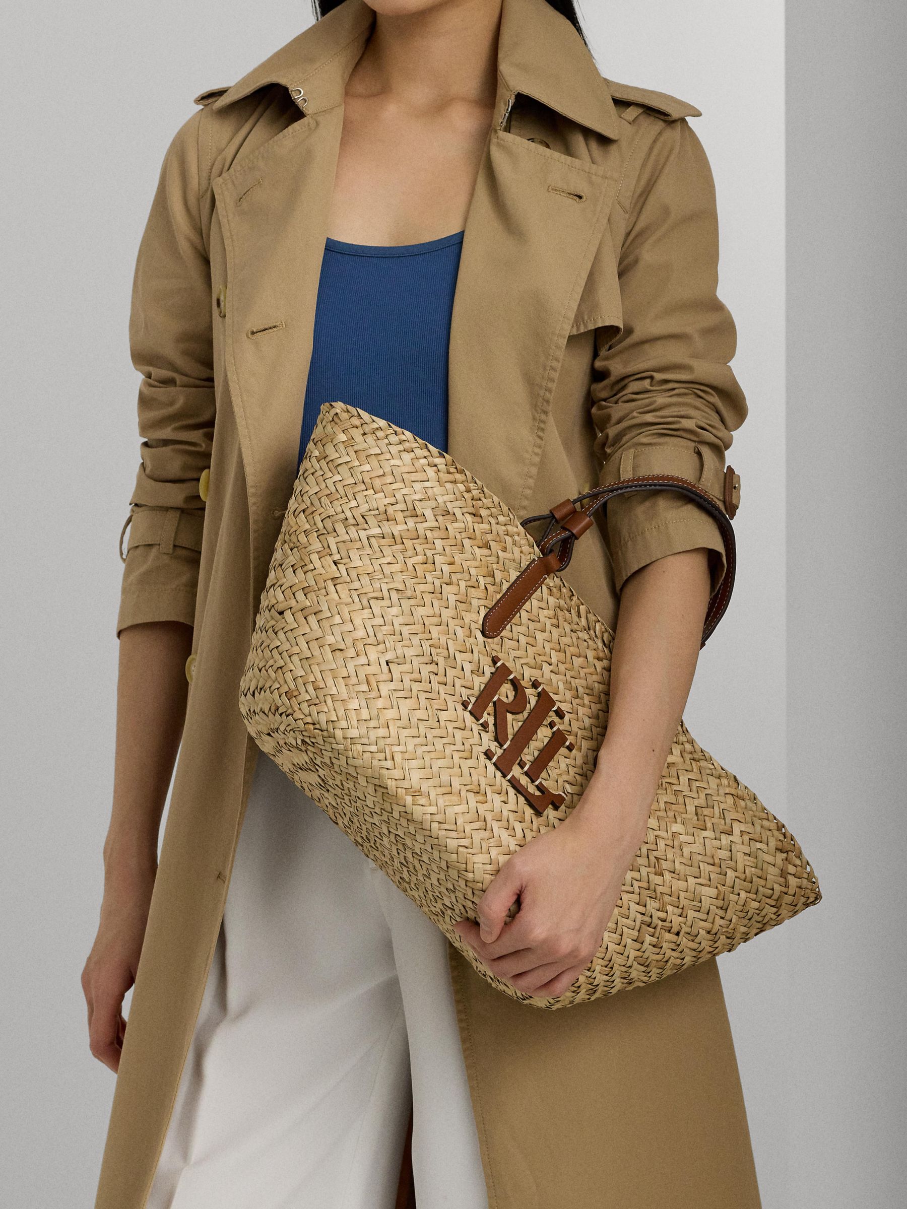 Buy Lauren Ralph Lauren Shelbie Straw Tote Bag, Natural/Lauren Tan Online at johnlewis.com