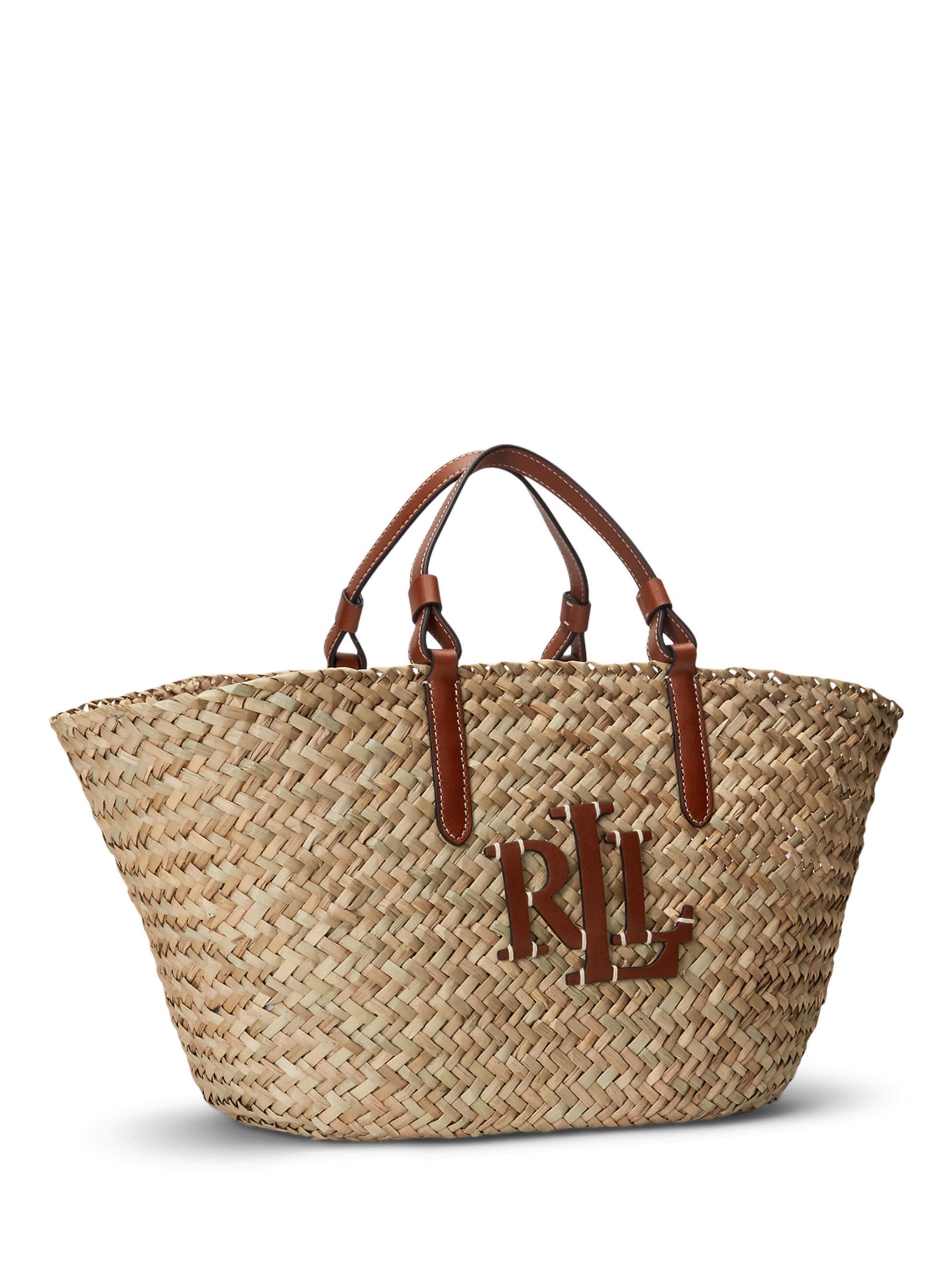 Buy Lauren Ralph Lauren Shelbie Straw Tote Bag, Natural/Lauren Tan Online at johnlewis.com