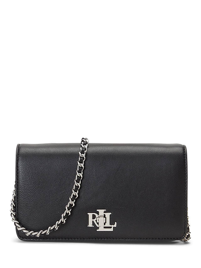 Lauren Ralph Lauren Tech Leather Chain Strap Cross Body Bag, Black
