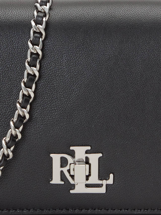 Lauren Ralph Lauren Tech Leather Chain Strap Cross Body Bag, Black