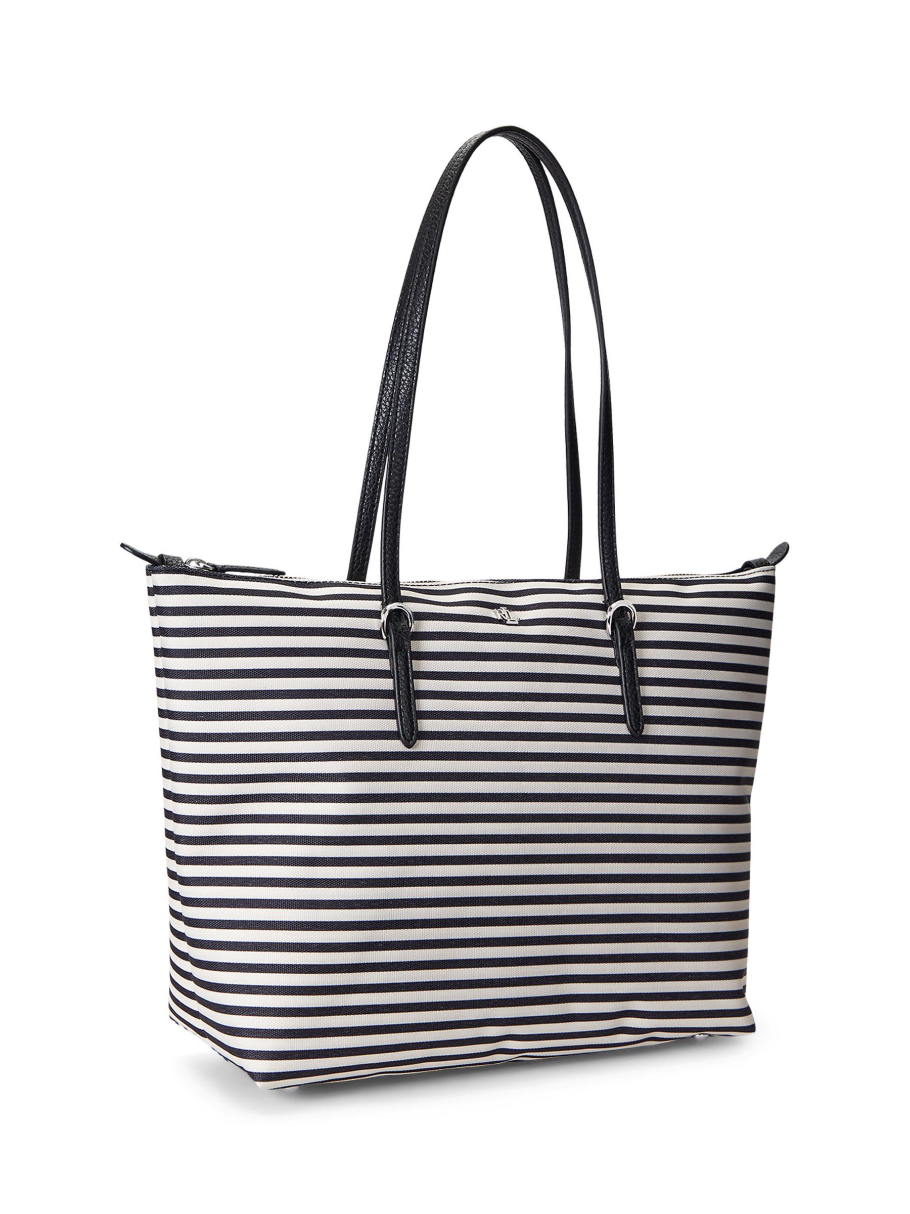 Buy Lauren Ralph Lauren Keaton 26 Stripe Tote Bag, Black/Multi Online at johnlewis.com