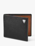 Aspinal of London Billfold RFID Saffiano Leather Wallet, Black/Tan