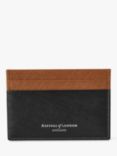 Aspinal of London Saffiano Leather Slim Credit Card Holder, Black/Tan