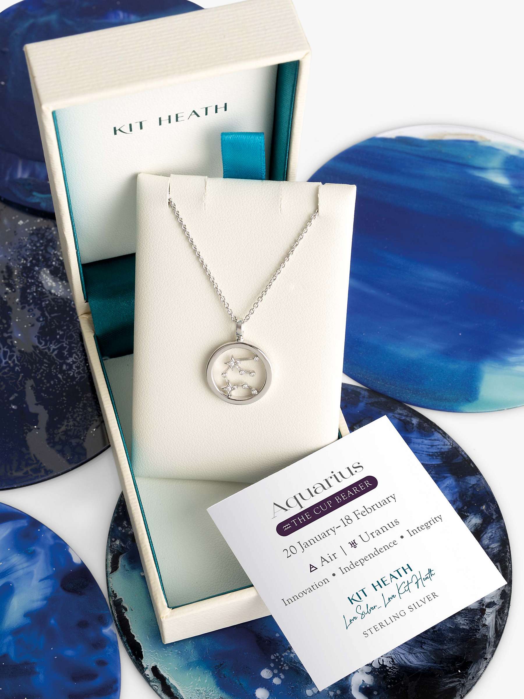 Buy Kit Heath Aquarius Constellation Pendant Necklace, Silver Online at johnlewis.com