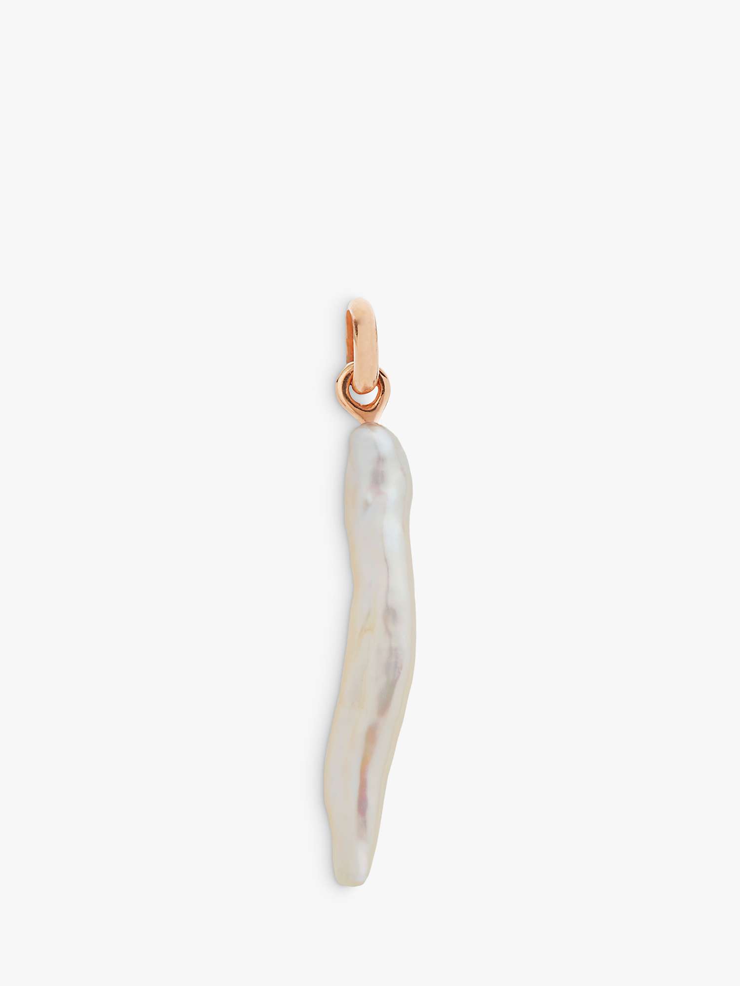 Buy Monica Vinader Nura Skinny Pearl Pendant, Rose Gold Online at johnlewis.com