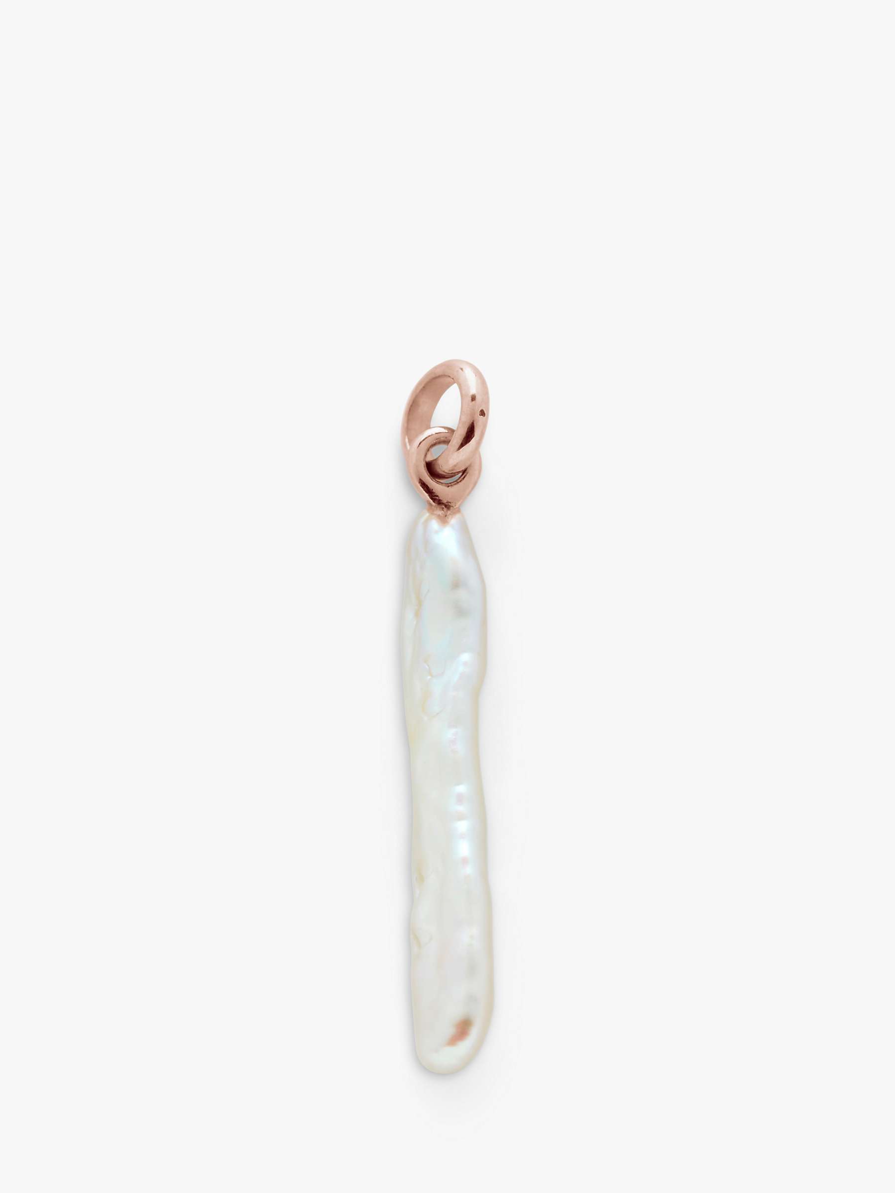 Buy Monica Vinader Nura Skinny Pearl Pendant, Rose Gold Online at johnlewis.com