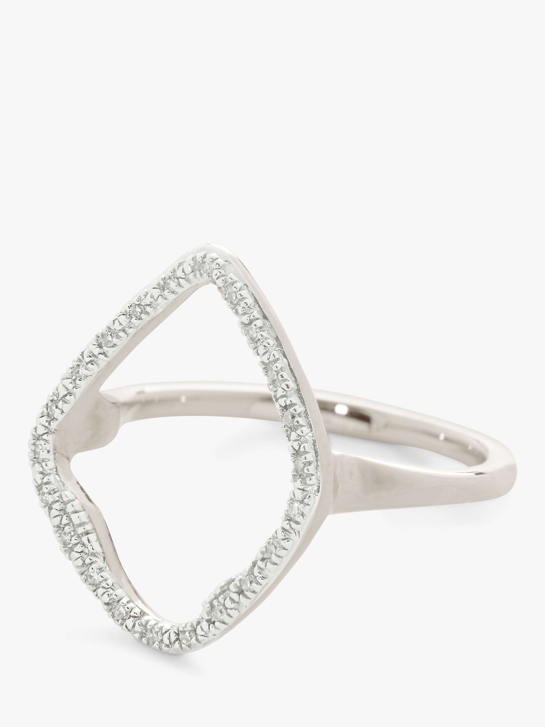 Buy Monica Vinader Riva Diamond Kite Ring, Silver Online at johnlewis.com