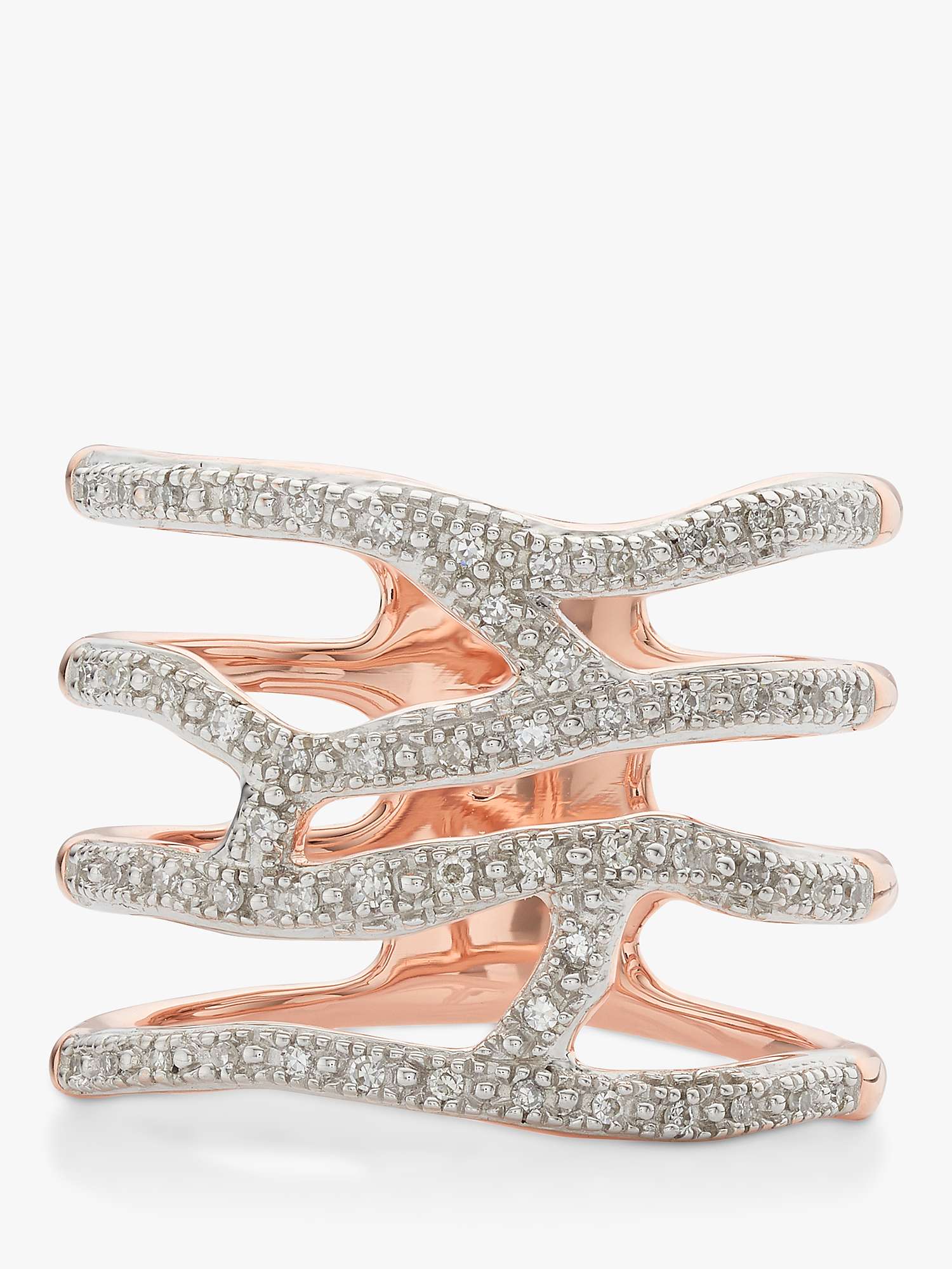 Buy Monica Vinader Waterfall Diamond Ring, Rose Gold Online at johnlewis.com