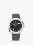 Alpina AL-525BBG4VR6 Men's Seastrong Diver 300 Heritage Leather Strap Watch, Grey/Black