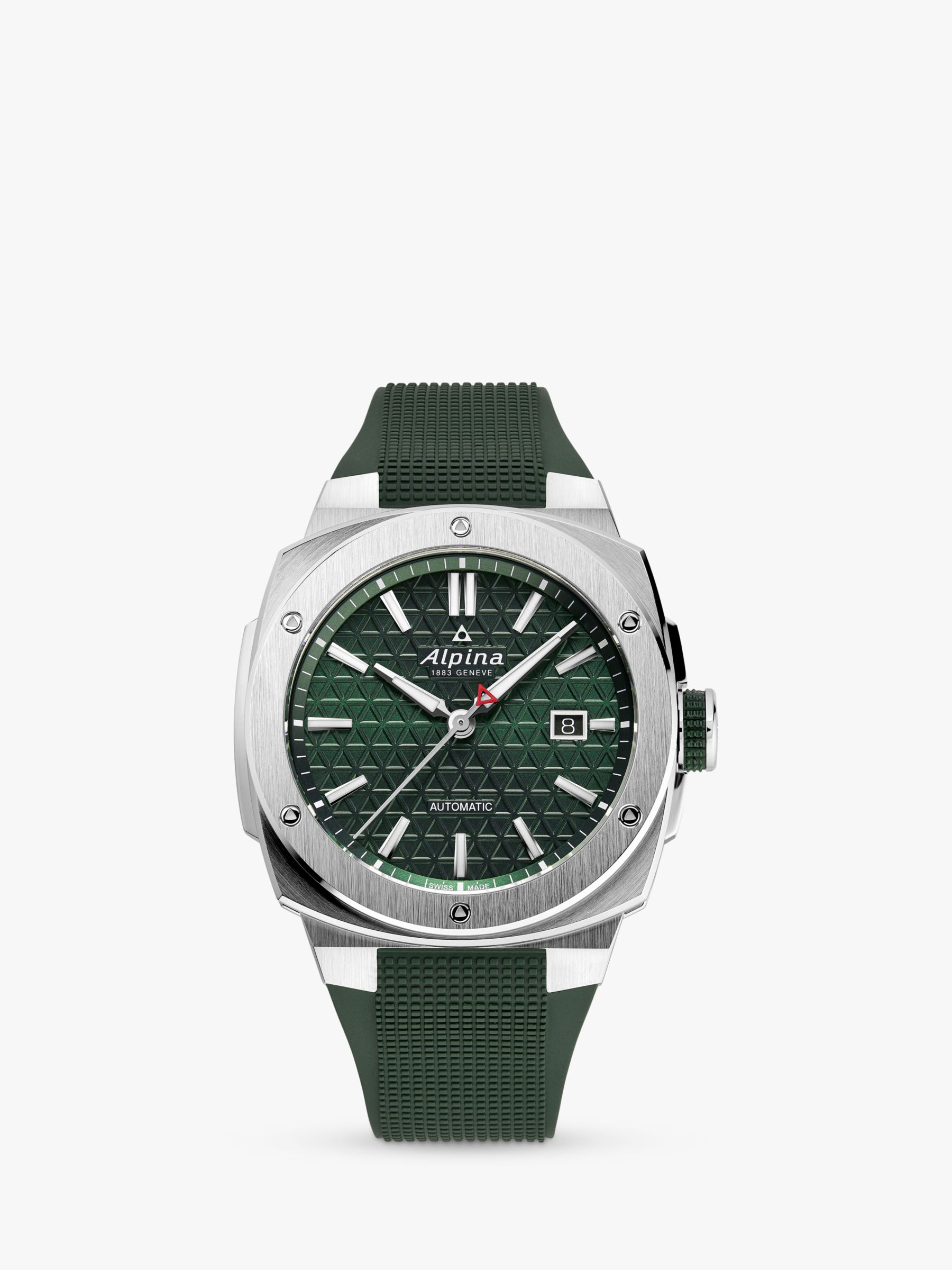 Buy Alpina AL-525GR4AE6 Men's Alpiner Extreme Automatic Silicone Strap Watch, Green Online at johnlewis.com