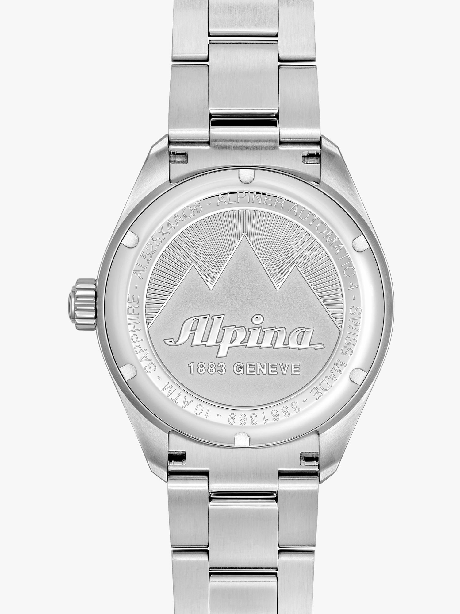 Alpina AL-525NS4AQ6B Men's Alpiner 4 Automatic Bracelet Strap, Silver/Blue