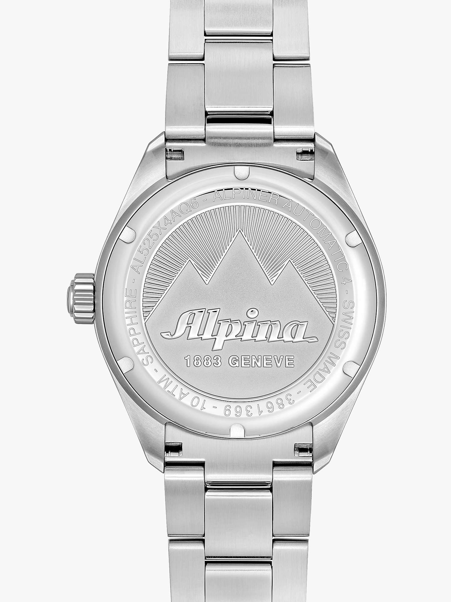 Buy Alpina AL-525NS4AQ6B Men's Alpiner 4 Automatic Bracelet Strap, Silver/Blue Online at johnlewis.com