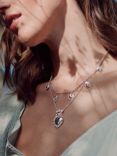 Alex Monroe Heart Rose Pendant Necklace, Gold